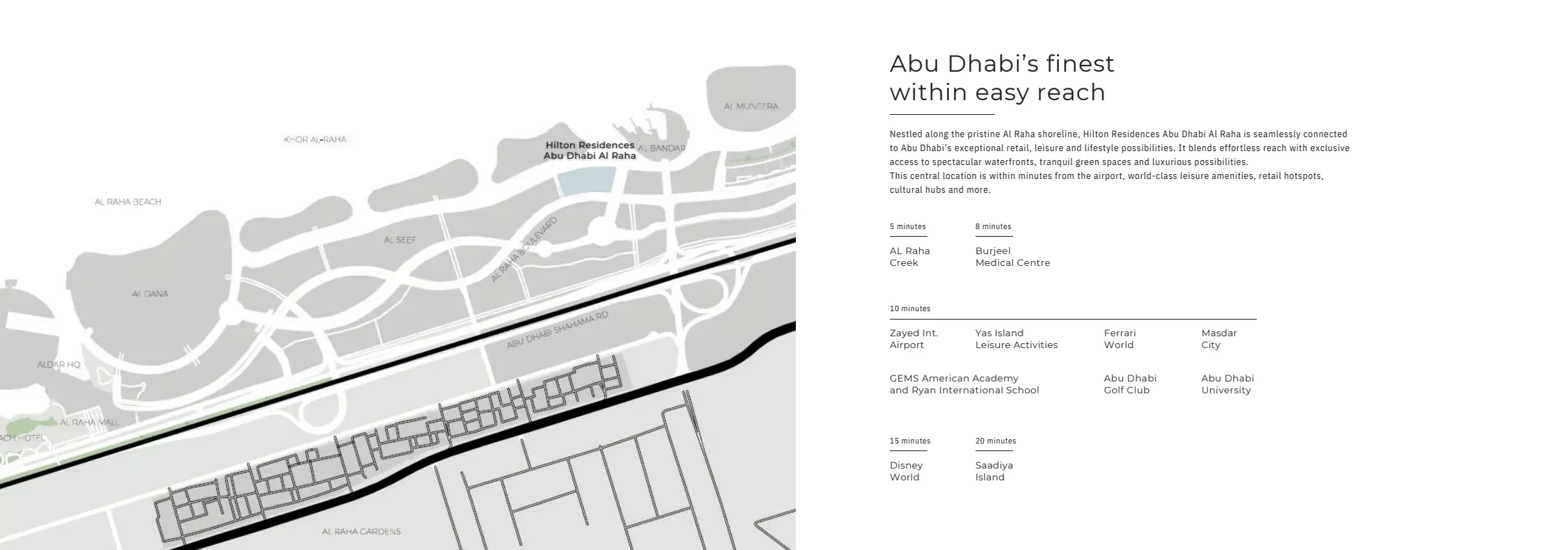 Hilton Residences Abu Dhabi Al Raha – master plan
