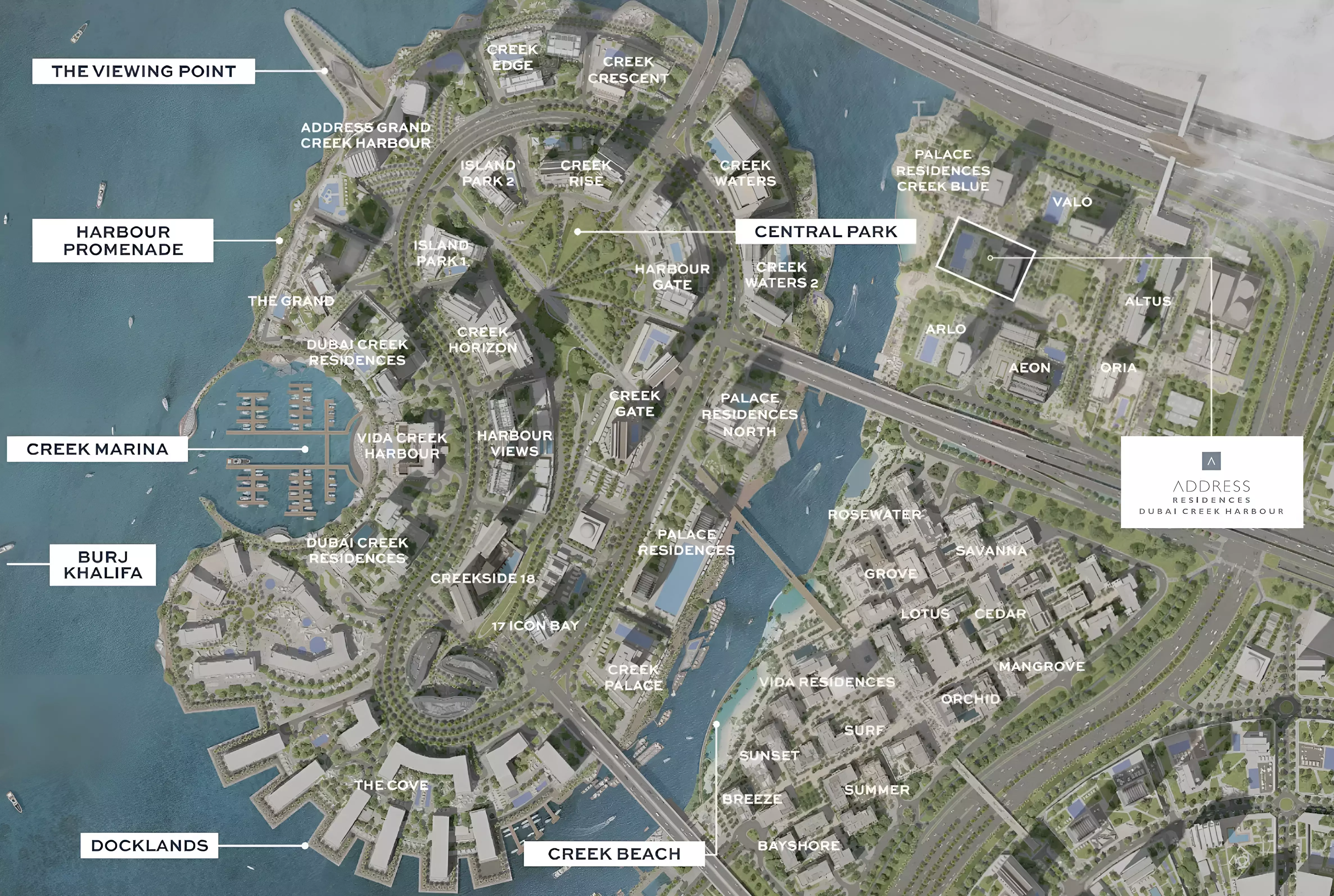 Address Residences at Dubai Creek Harbour – master plan