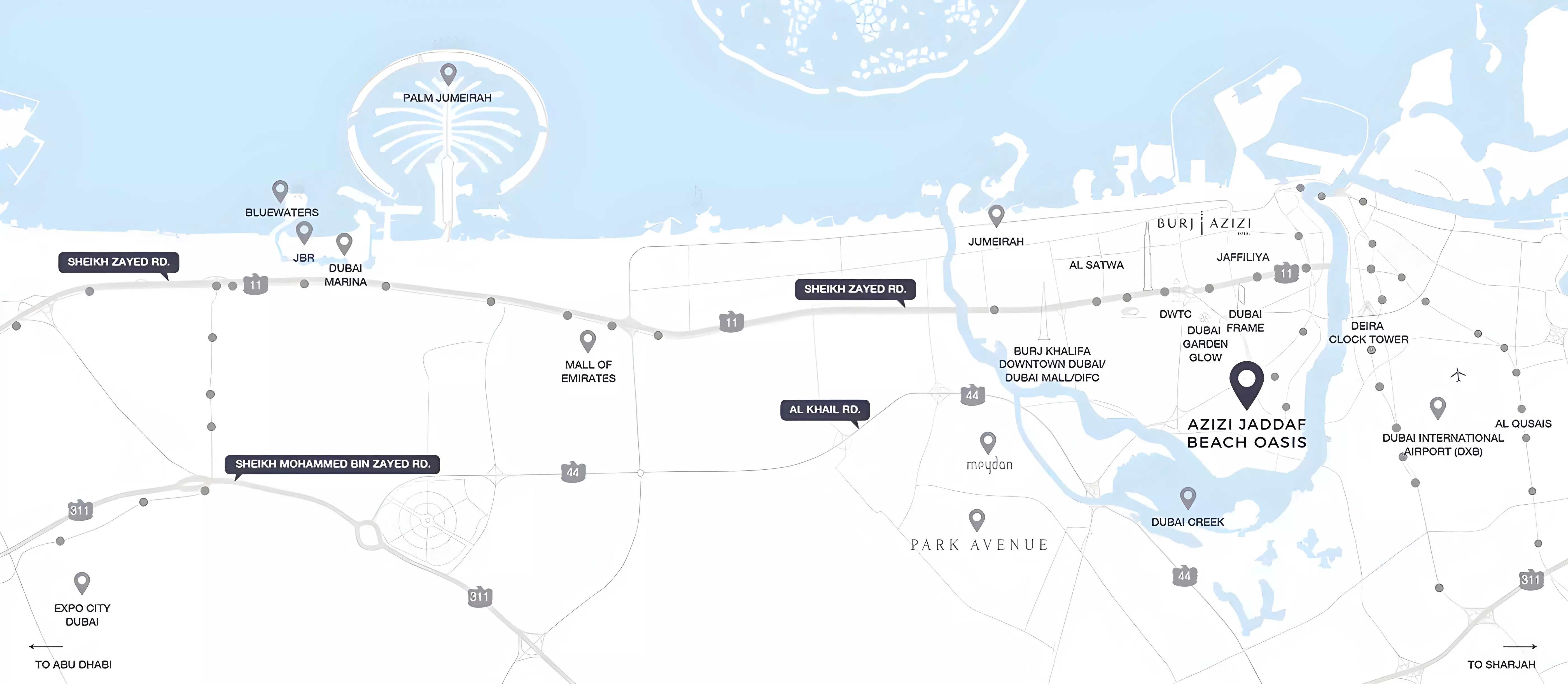Azizi Jaddaf Beach Oasis – master plan