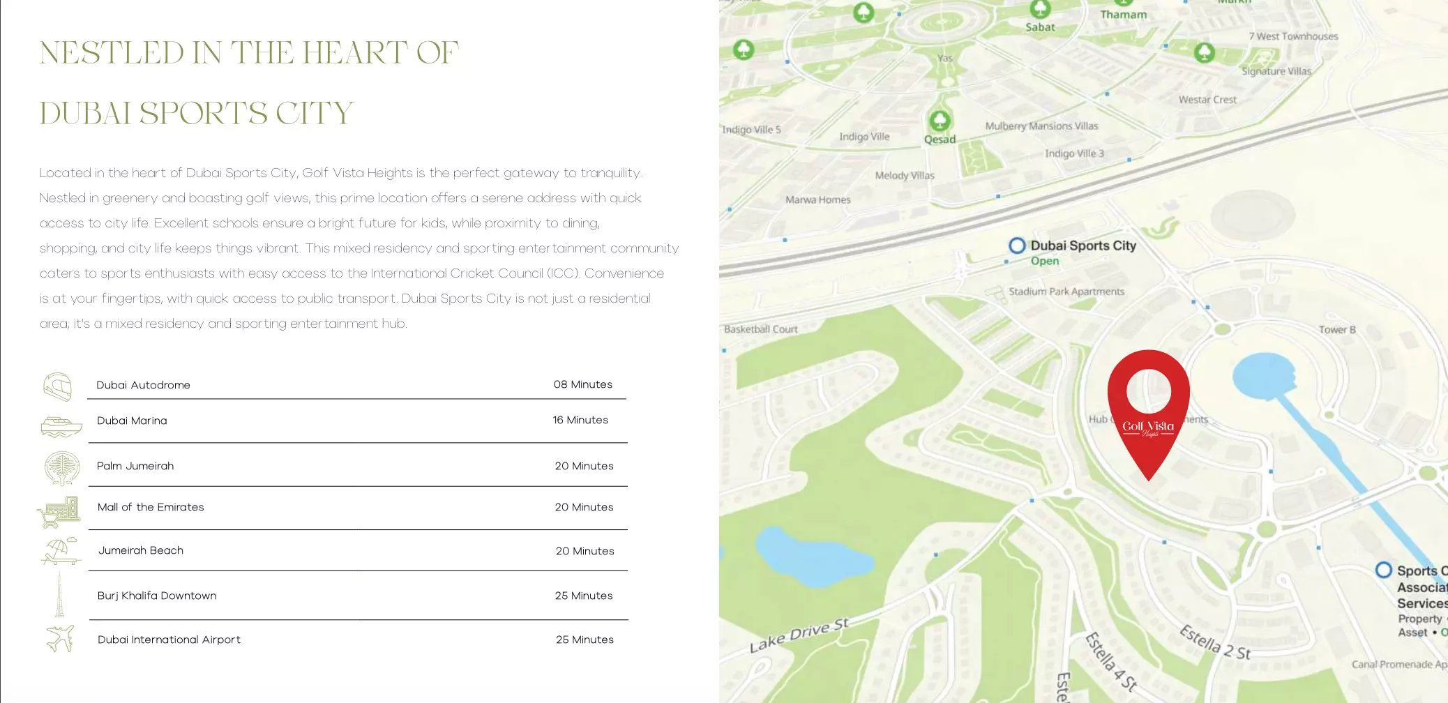 Golf Vista Heights – master plan
