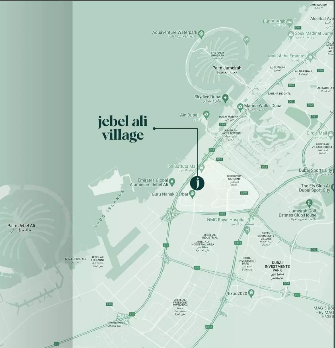 Jebel Ali Village Townhouses By Nakheel – master plan