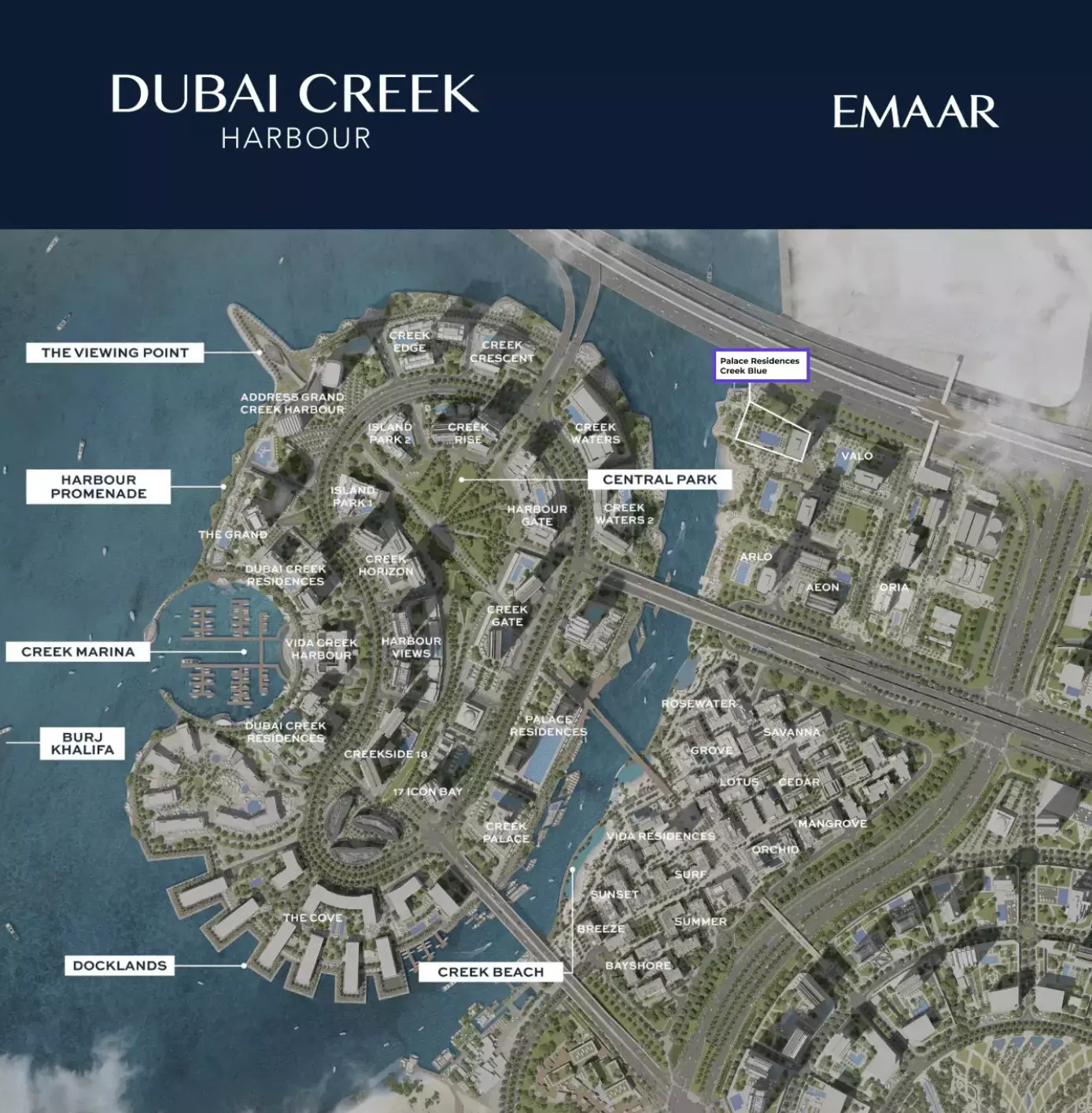 Palace Residences Creek Blue – master plan